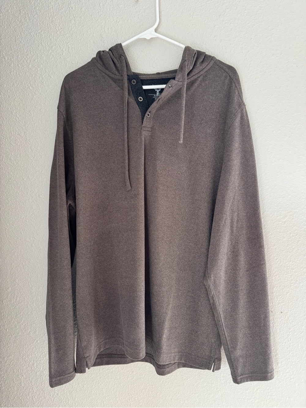 Men's Hooded Pullover Sweater - Brown